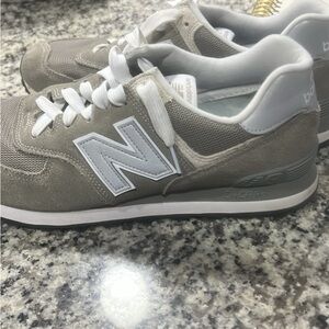 New Balance Men's Taupe and White Sneakers